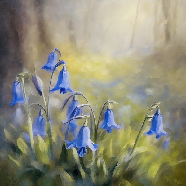 Bluebells in bloom by Island Art Studio