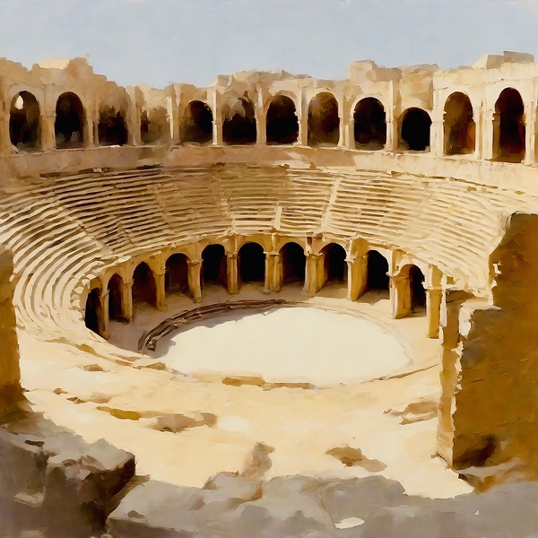 Amphitheatre El Jem by Island Art Studio