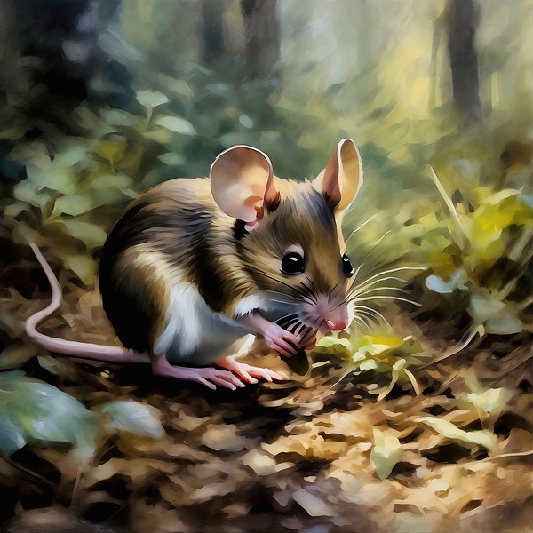 Cute deer mouse by Island Art Studio
