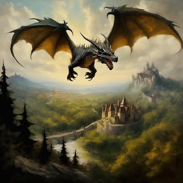 Dragon on the hunt by Island Art Studio