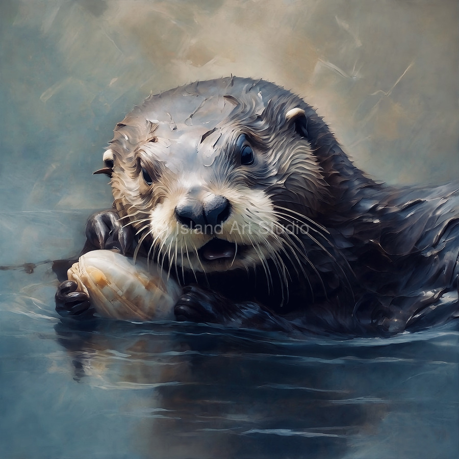 Sea otter by Island Art Studio Wall Art — free download