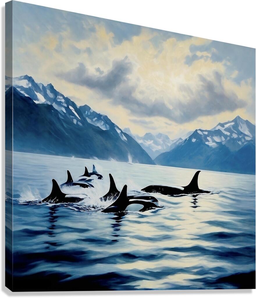 Orca pod Canvas Print