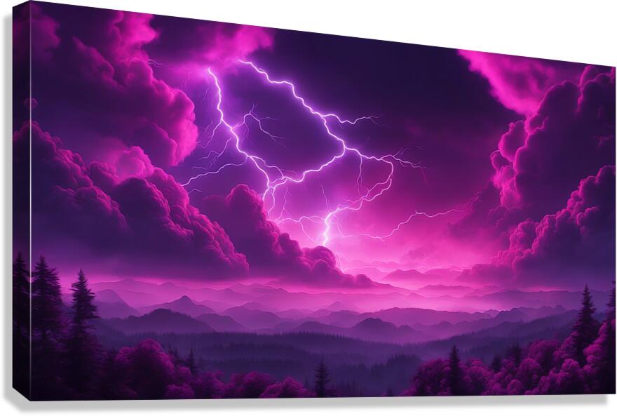 Neon Lightning V2 Canvas Print