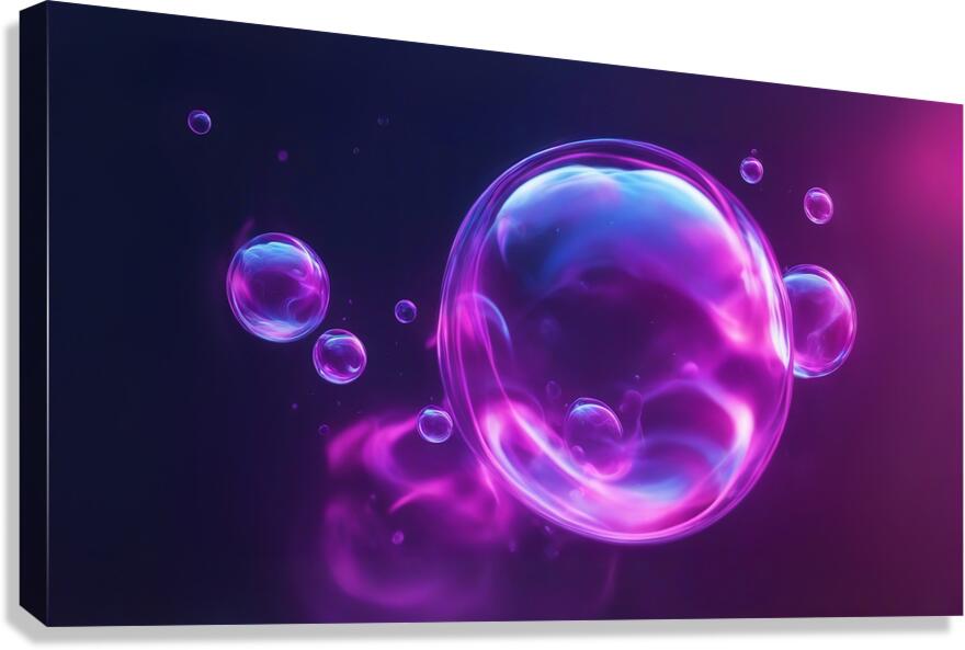 Neon Bubbles V5 Canvas Print