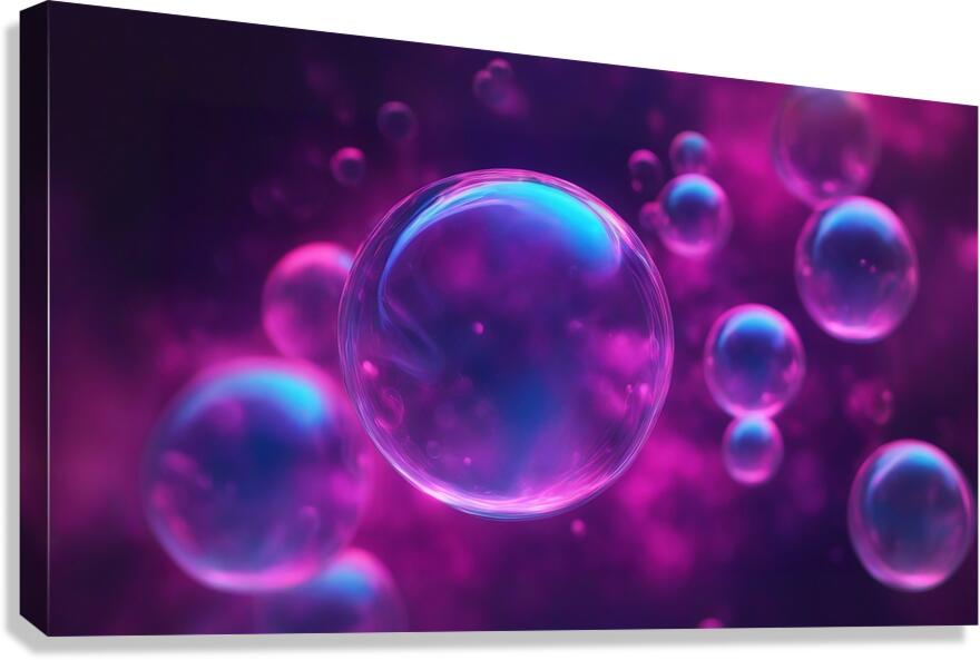 Neon Bubbles V7 Canvas Print