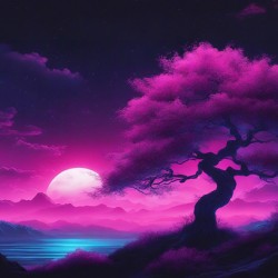 Neon Sakura Tree V5
