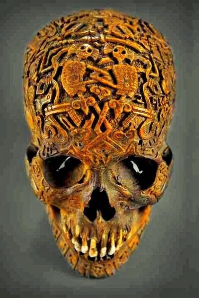 Carved human skull Print