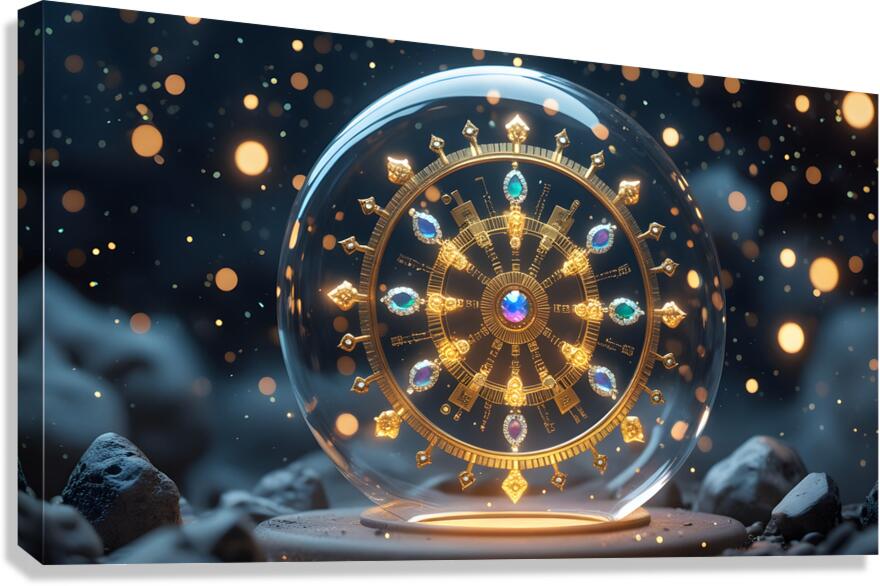 Celestial Circuit Mandala Canvas Print