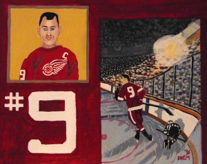 Gordie Howe Player Card Painting