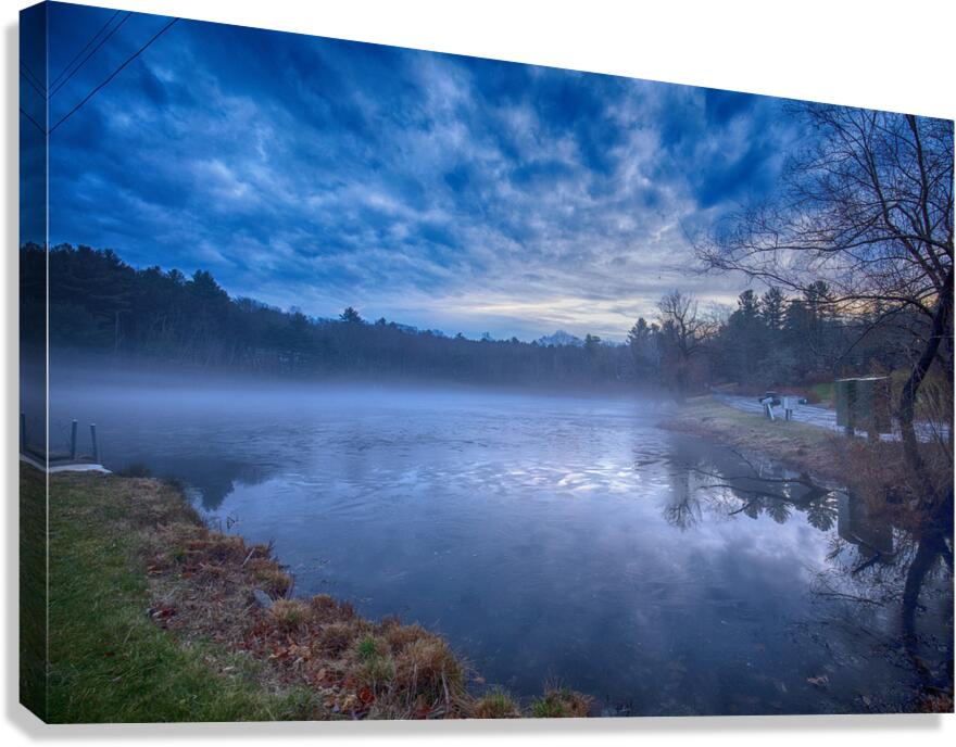 Mysterious Mist on the Pond Canvas Print