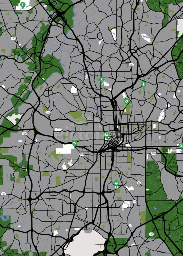 Atlanta Map par Maps Print
