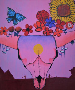 Abstract Pink Desert Skull