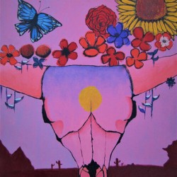 Abstract Pink Desert Skull