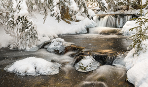 Canmore Creek Falls Snow