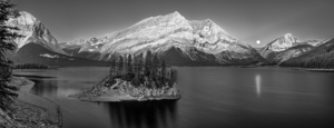 Upper Kananaskis Lake Moon 2 BW