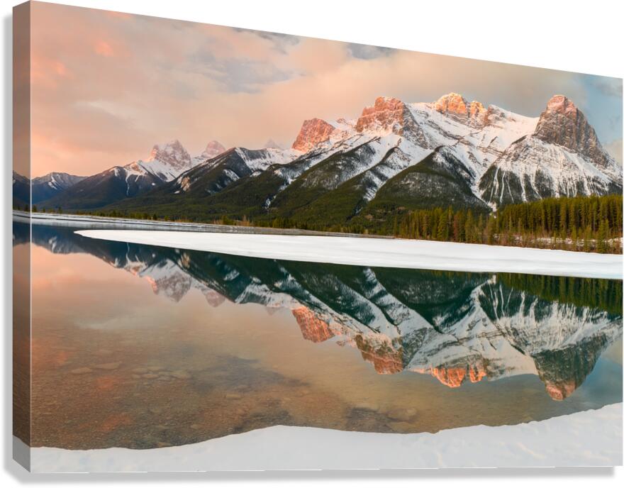 Canmore Mountain Reflection Canvas Print