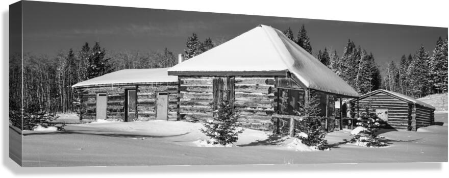 Winter Log Building Canvas Print