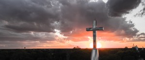Rushville, IL Presbyterian Church Cross at Sunset