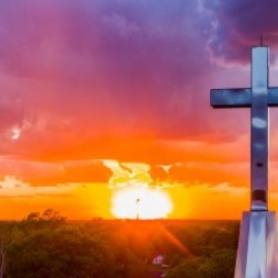 Rushville, IL Presbyterian Church Cross at Sunset II