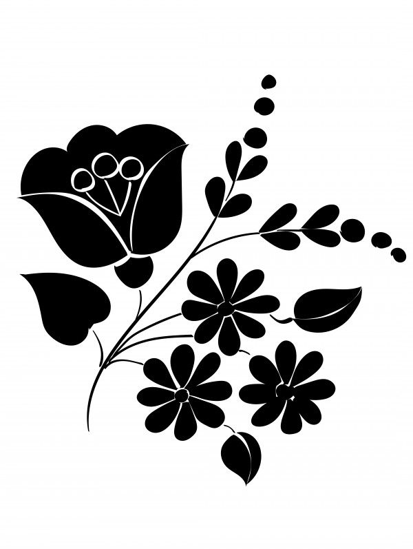 Black&white hungarian flower pattern by Chino20
