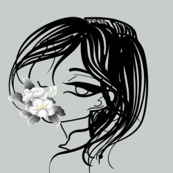 doodle with watercolor flower