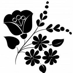 Black&white hungarian flower pattern