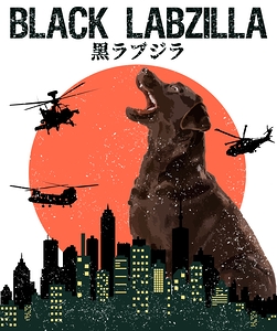 Black Labzilla Funny Labrador Retriever Dog