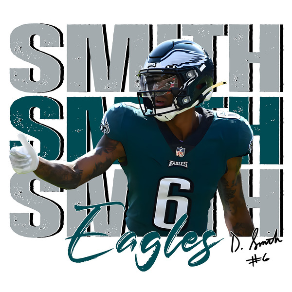 Vintage Devonta Smith 6 Philadelphia Eagles Print