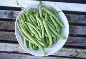 Fresh Green Beans in Grey Bowl