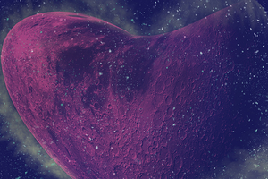Heart Moonscape Abstract