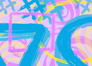 Pink-Blue-Yellow Abstract 0219