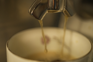 Drawing a fresh cup of coffee 