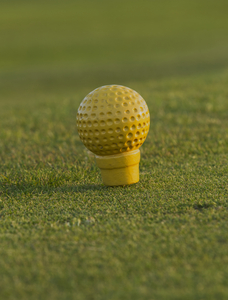 Yellow Golf Ball on Golf T