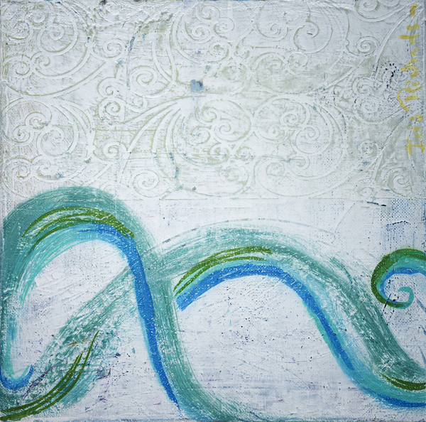 Abstract White and Blue 4 Print