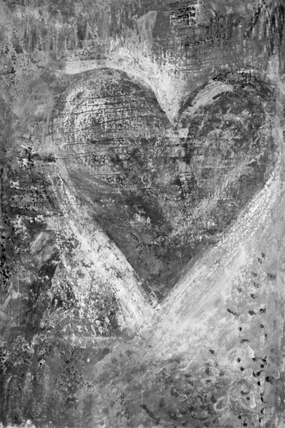 Heart Abstract in Black and White  Print