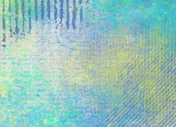 Blue Pastel Abstract With Writing  Print