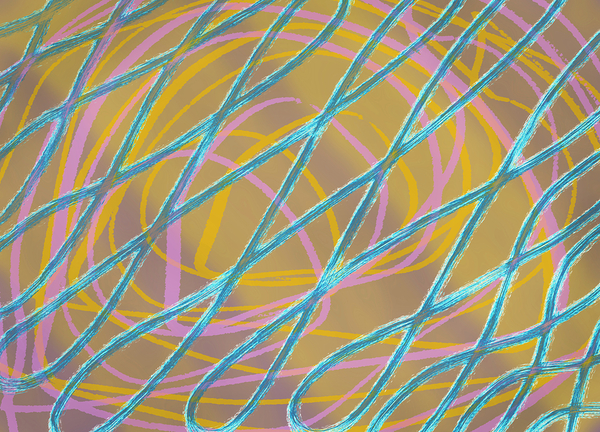 Blue Twist with Gold  Print