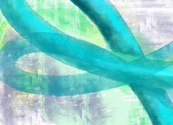 Cyan Loops Abstracy II Print