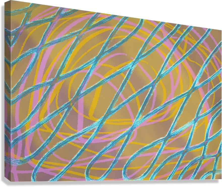 Blue Twist with Gold  Canvas Print