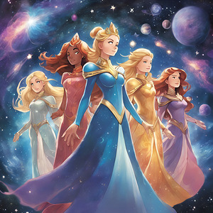 Beautiful princess in space 