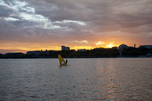 Sunset Sailboarding on the Charles River