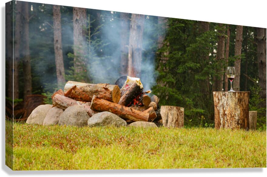 Fireside Wine Canvas Print
