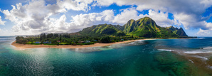 Aerial drone shot of Tunnels Beach