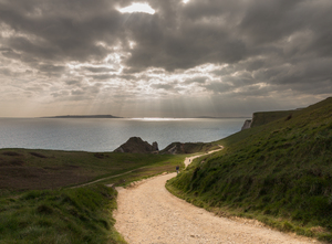 Pathway to the sunlight by ocean