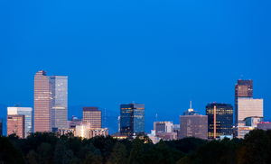 Skyline of Denver at dawn
