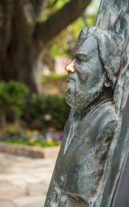Statue of bust of Gerald Durrell in Corfu