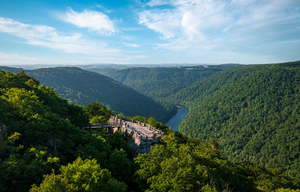 Aerial panorama of Cheat River Gorge