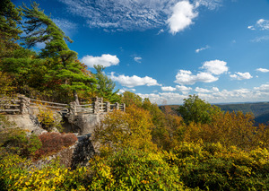 Coopers Rock state park overlook with fall colors