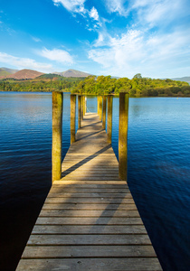 Pier on Derwent Water in Lake District