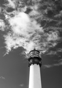 Monochrome Cape Florida lighthouse in Bill Baggs
